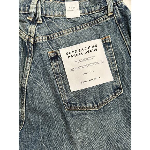 Good American Jeans Womens 8 Good Extreme Barrel High Rise Wide Leg Denim NWT - Picture 6 of 16